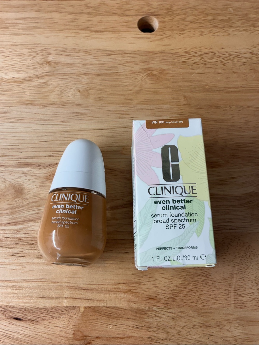 Clinique Even Better Clinical Serum Liquid Foundation WN 100 Deep Honey New